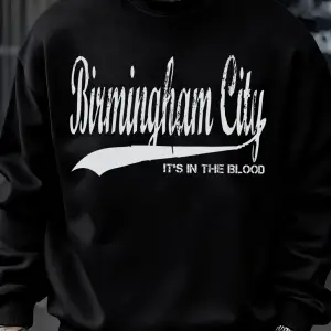 Birmingham City Mektup Baskılı Sonbahar Erkek Kazak Bisiklet Yaka Yumuşak Kazak Hip Hop Polar
