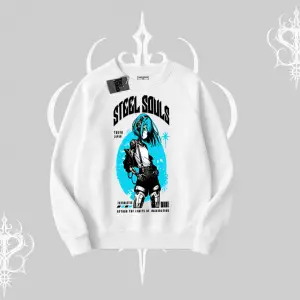 Biskilet Sweatshirt Anime Cyberpunk Kız Baskılı