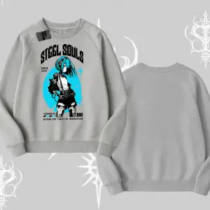 Biskilet Sweatshirt Anime Cyberpunk Kız Baskılı