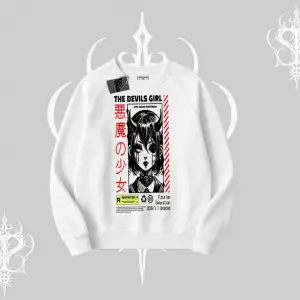 Biskilet Sweatshirt Anime Devils Girl Japanese Style Baskılı