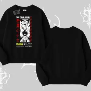 Biskilet Sweatshirt Anime Devils Girl Japanese Style Baskılı