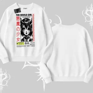 Biskilet Sweatshirt Anime Devils Girl Japanese Style Baskılı