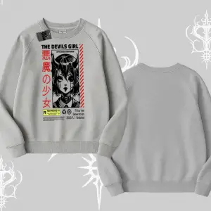 Biskilet Sweatshirt Anime Devils Girl Japanese Style Baskılı