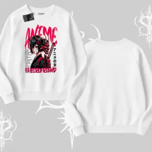Biskilet Sweatshirt Anime Girlfriend Kırmızı