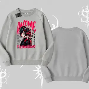 Biskilet Sweatshirt Anime Girlfriend Kırmızı