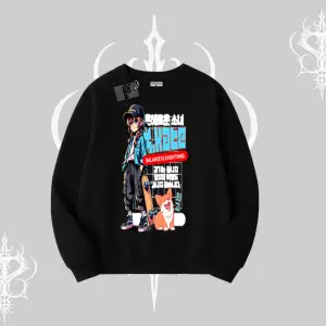 Biskilet Sweatshirt Anime Hiker Girl Balance Is Everything Baskılı