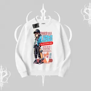 Biskilet Sweatshirt Anime Hiker Girl Balance Is Everything Baskılı