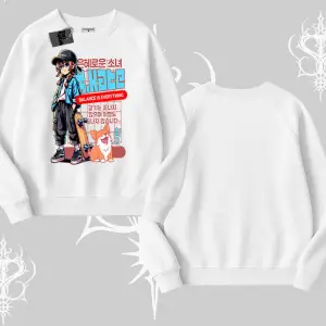 Biskilet Sweatshirt Anime Hiker Girl Balance Is Everything Baskılı