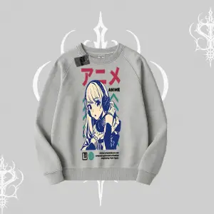 Biskilet Sweatshirt Anime Kız Desenli Japon Tarzı