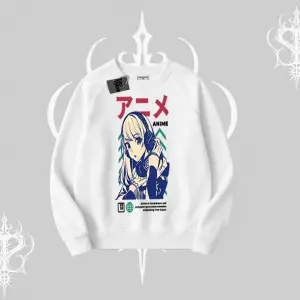 Biskilet Sweatshirt Anime Kız Desenli Japon Tarzı