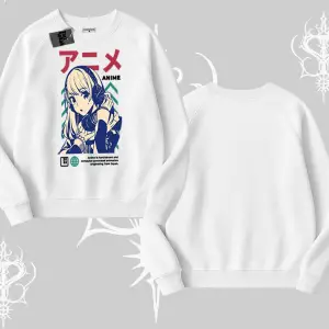 Biskilet Sweatshirt Anime Kız Desenli Japon Tarzı