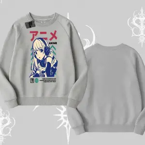 Biskilet Sweatshirt Anime Kız Desenli Japon Tarzı