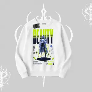 Biskilet Sweatshirt Anime Unity Neon Detaylı Grafik Baskılı