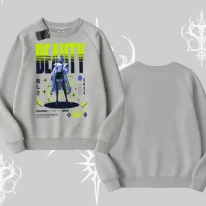 Biskilet Sweatshirt Anime Unity Neon Detaylı Grafik Baskılı