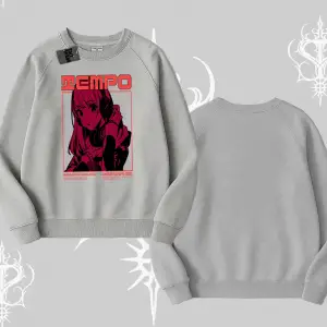 Biskilet Sweatshirt Anime Waifu Kırmızı Grafik Desenli