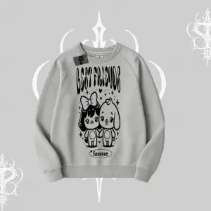 Biskilet Sweatshirt Best Friends Forever Baskılı Sevimli Tasarım
