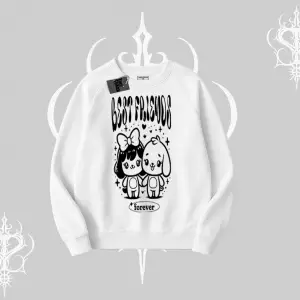 Biskilet Sweatshirt Best Friends Forever Baskılı Sevimli Tasarım