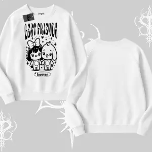 Biskilet Sweatshirt Best Friends Forever Baskılı Sevimli Tasarım