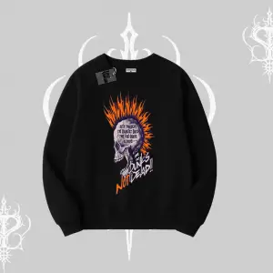Biskilet Sweatshirt Burning Skull Rebel Street Anthem