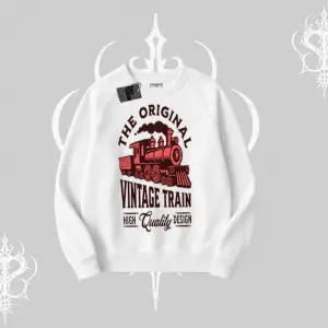Biskilet Sweatshirt Classic Railroad Vintage Train Street Aesthetic