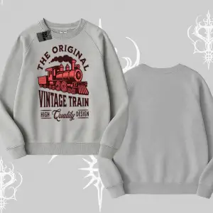 Biskilet Sweatshirt Classic Railroad Vintage Train Street Aesthetic