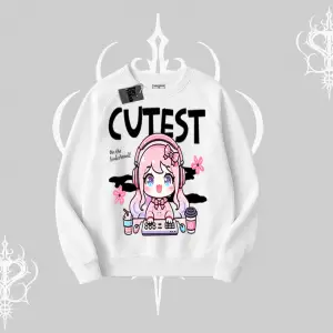 Biskilet Sweatshirt Cute Anime Gamer Girl Baskılı