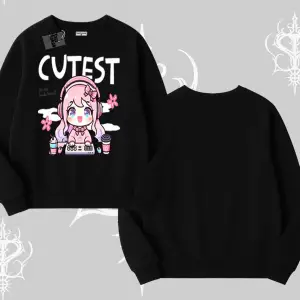 Biskilet Sweatshirt Cute Anime Gamer Girl Baskılı
