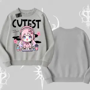 Biskilet Sweatshirt Cute Anime Gamer Girl Baskılı