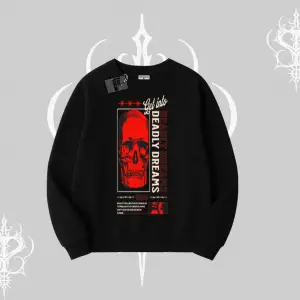 Biskilet Sweatshirt Deadly Dreams Skull Redcore Street Manifest