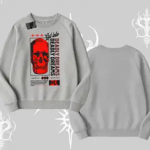 Biskilet Sweatshirt Deadly Dreams Skull Redcore Street Manifest