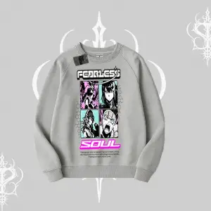 Biskilet Sweatshirt Fearless Soul Anime Kolaj Baskılı