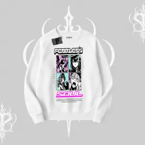Biskilet Sweatshirt Fearless Soul Anime Kolaj Baskılı