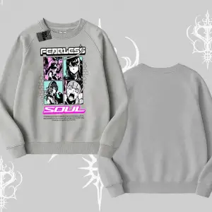 Biskilet Sweatshirt Fearless Soul Anime Kolaj Baskılı