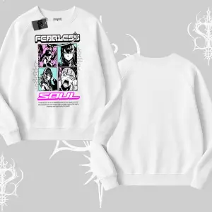 Biskilet Sweatshirt Fearless Soul Anime Kolaj Baskılı