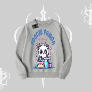 Biskilet Sweatshirt Foodie Panda Tatlı ve Sevimli Panda Baskılı
