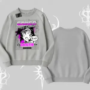 Biskilet Sweatshirt Games Schoolgirl Anime Baskılı