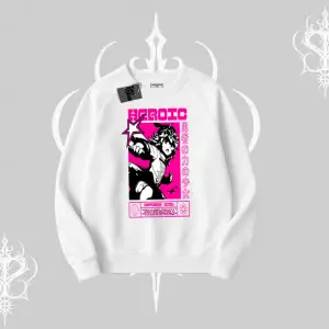 Biskilet Sweatshirt Heroic Anime Girl Japon Stil Grafik Baskılı