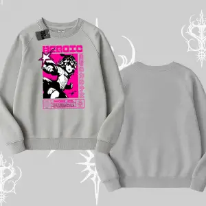 Biskilet Sweatshirt Heroic Anime Girl Japon Stil Grafik Baskılı