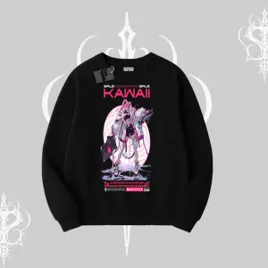 Biskilet Sweatshirt Kawaii Cyberpunk Kız Japon Stil Baskı