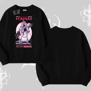 Biskilet Sweatshirt Kawaii Cyberpunk Kız Japon Stil Baskı