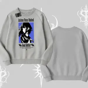 Biskilet Sweatshirt Oversize Anime Kız Baskılı