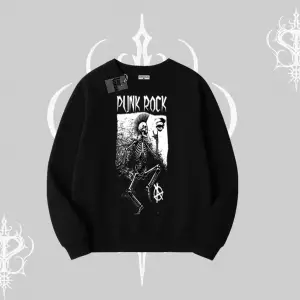 Biskilet Sweatshirt Punk Rock Chaos Skeleton Riot