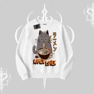 Biskilet Sweatshirt Ramen Lover Kedi Anime Baskılı