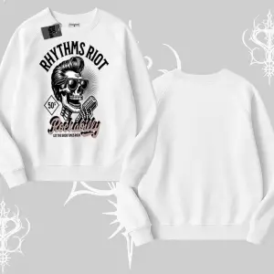 Biskilet Sweatshirt Rhythms Riot Vintage Rockabilly Skull Street Aesthetic