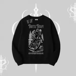 Biskilet Sweatshirt Throttle Therapy No Brakes Just Freedom