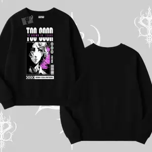 Biskilet Sweatshirt Too Good Anime Girl Grafik Baskılı