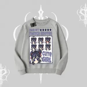 Biskilet Sweatshirt Twitch Emotes Cute Girl Anime Expression