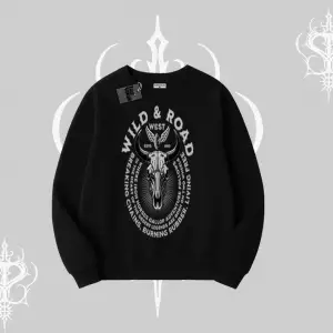 Biskilet Sweatshirt Wild & Road Western Skull Biker Street Culture