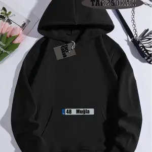 Biskilet Yaka Sweatshirt Beyaz 48 Muğla Özel Tasarım Plaka Detaylı