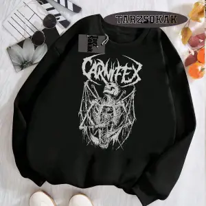Biskilet Yaka Sweatshirt Beyaz Carnifex Özel Tasarım